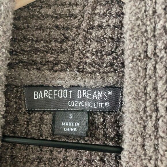 Barefoot Dreams Cozy Chic Lite Long Weekend Cardi in Brown - Size S - Picture 4 of 6